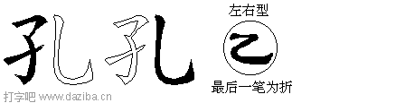 孔的五笔拆分图,孔的五笔字根表