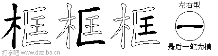 框的五笔拆分图,框的五笔字根表