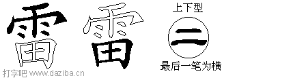 雷的五笔拆分图,雷的五笔字根表