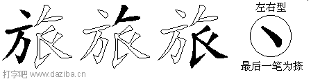 旅的五笔拆分图,旅的五笔字根表