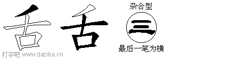 舌的五笔拆分图,舌的五笔字根表
