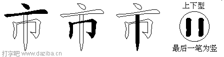 市的五笔拆分图,市的五笔字根表
