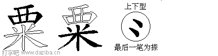 粟的五笔拆分图,粟的五笔字根表