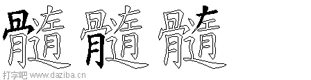 髓的五笔拆分图,髓的五笔字根表