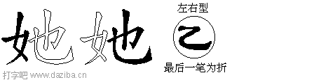 她的五笔拆分图,她的五笔字根表