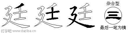 廷的五笔拆分图,廷的五笔字根表