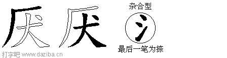 厌的五笔拆分图,厌的五笔字根表