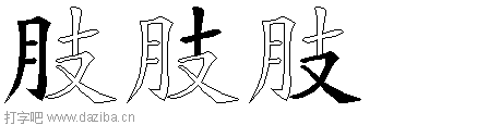 肢的五笔拆分图,肢的五笔字根表