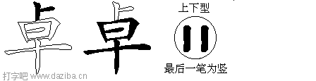 卓的五笔拆分图,卓的五笔字根表