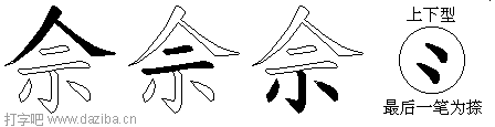 佘的五笔拆分图,佘的五笔字根表