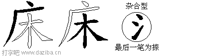 床的五笔拆分图,床的五笔字根表