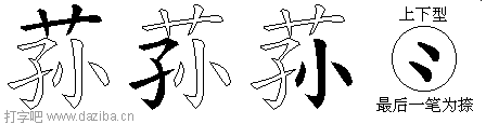 荪的五笔拆分图,荪的五笔字根表