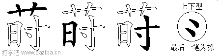 莳的五笔拆分图,莳的五笔字根表