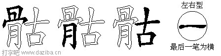 骷的五笔拆分图,骷的五笔字根表