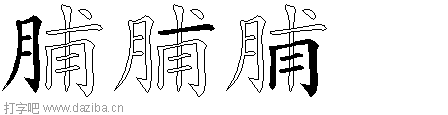 脯的五笔拆分图,脯的五笔字根表